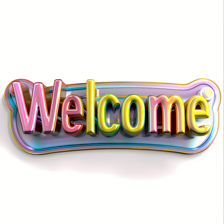 Welcome,Glass Sign,Rainbow Colors