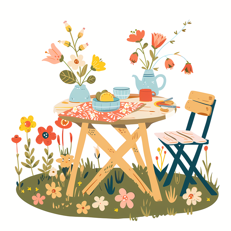 Garden Table,Floral Arrangements,Outdoor Setting