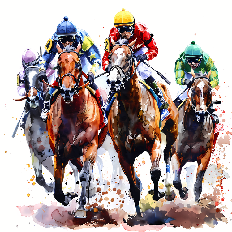 Kentucky Derby,Watercolor,Horse Racing