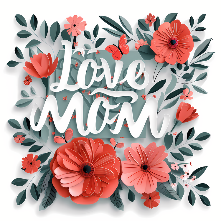 Letter For Mom,Love Mom,Floral