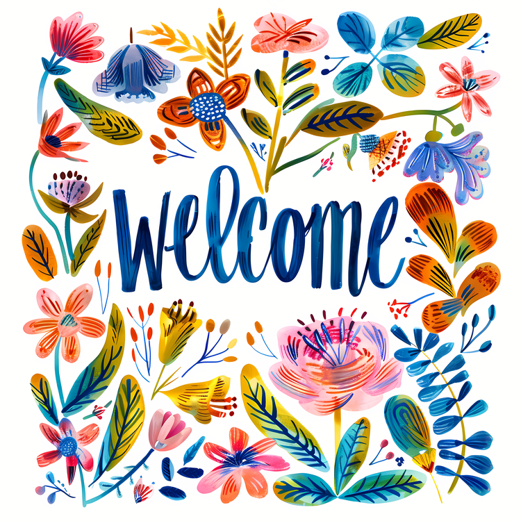 Welcome,Floral Design,Watercolor
