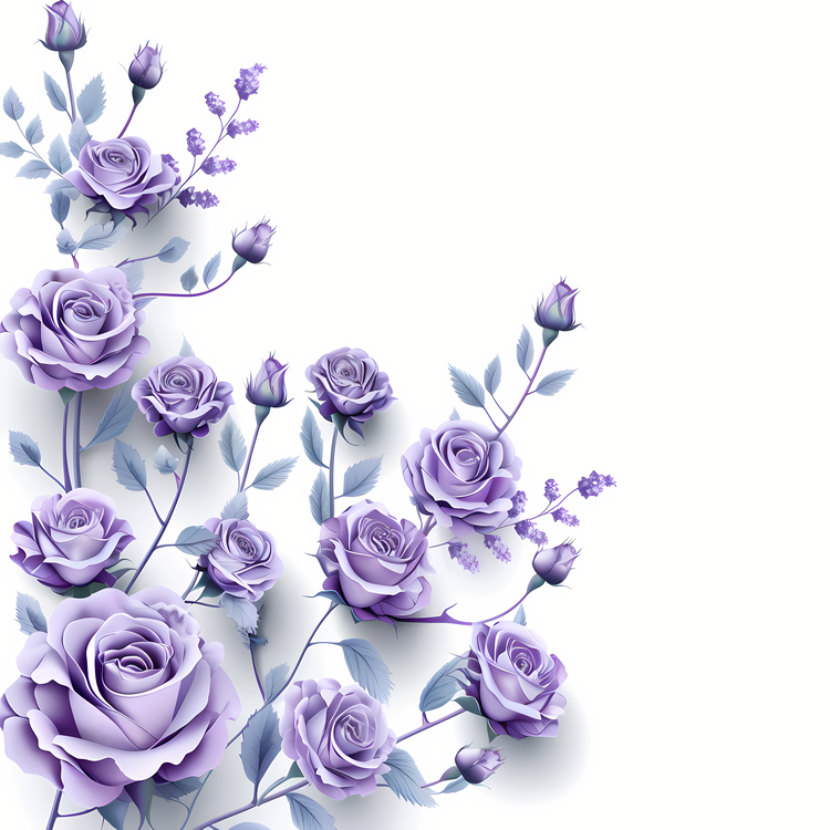 Roses Garden,Floral Bouquet,Pure Purple Roses