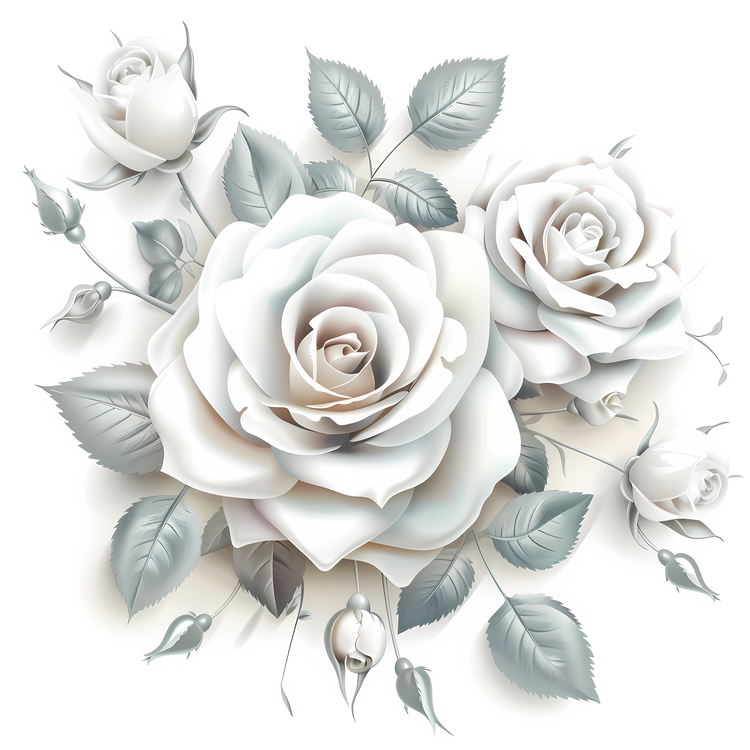 Roses Garden,White Rose,White Flowers