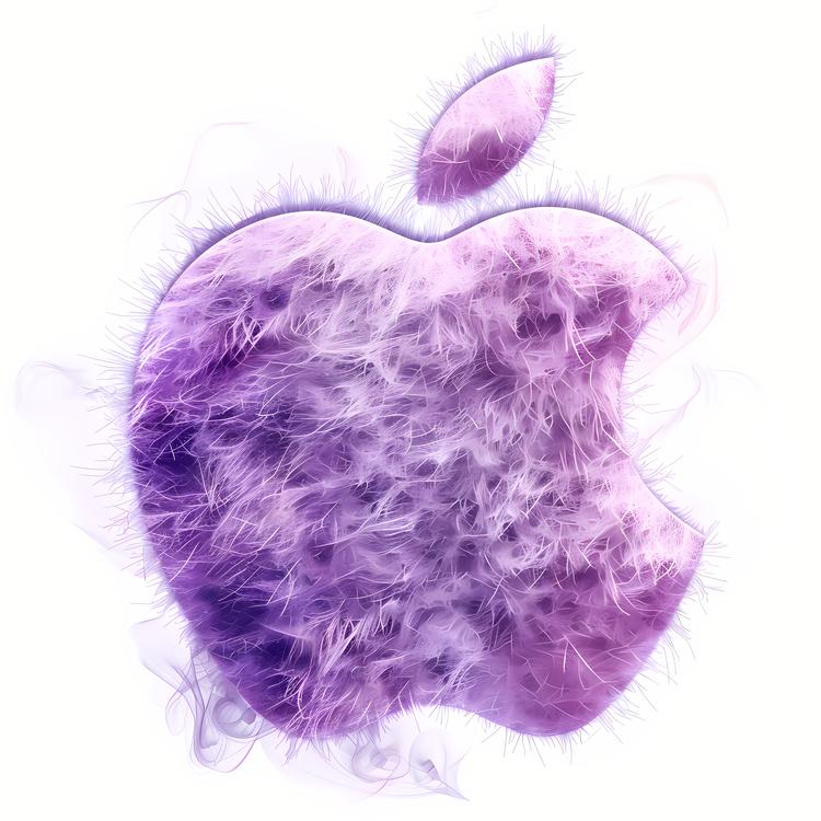 3d Fuzzy Logo,Purple,Apple