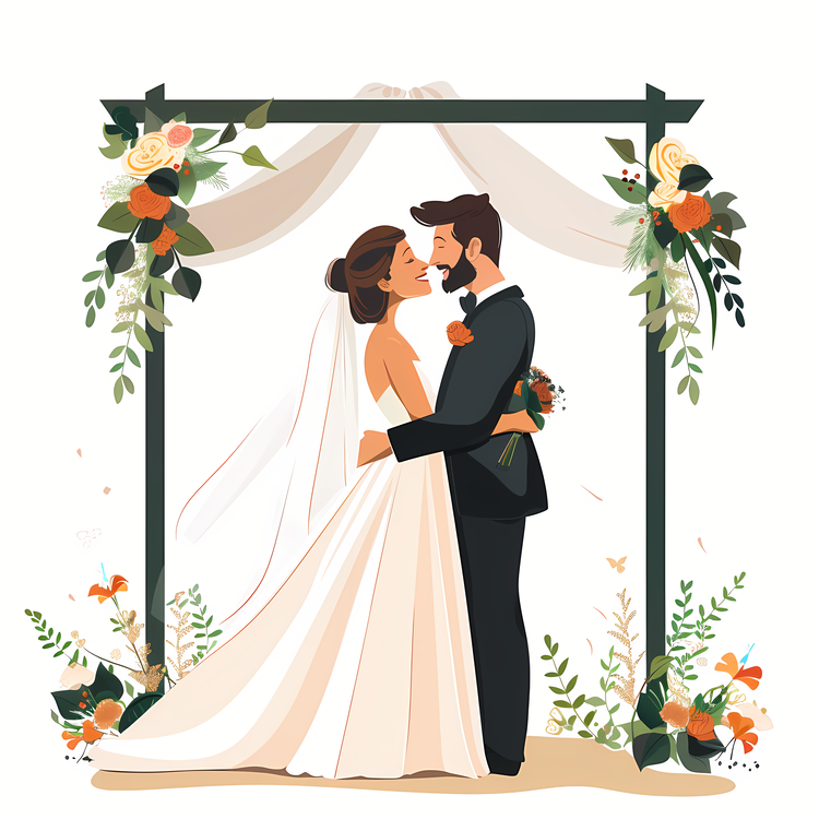 Outdoor Wedding,Wedding Bride And Groom,Wedding Couple