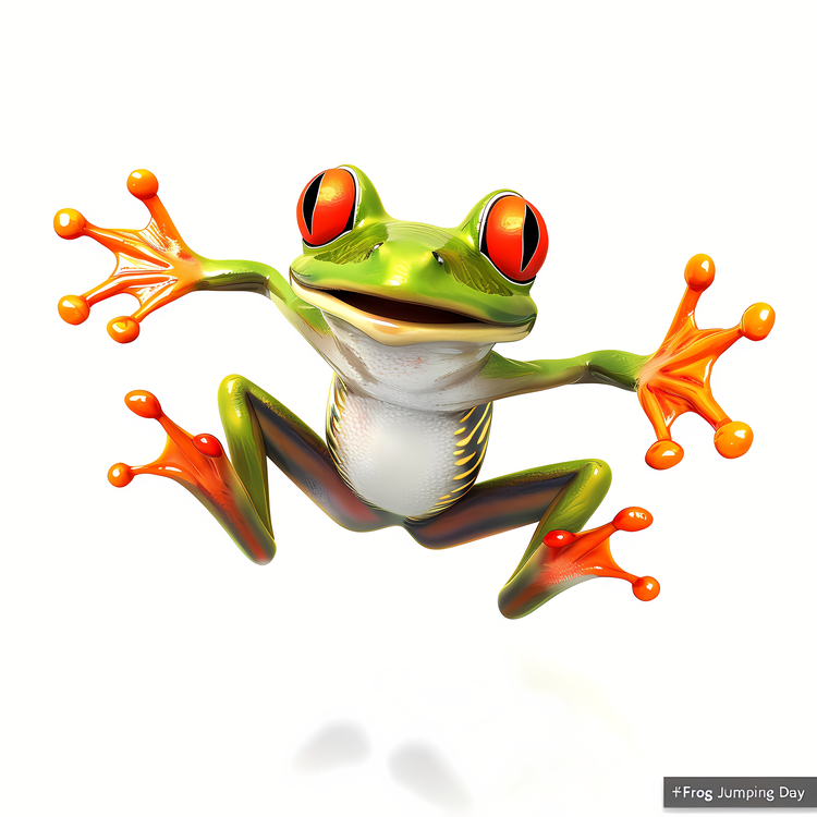 Frog Jumping,Amphibian,Green Color