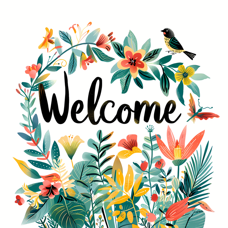 Welcome,Colorful,Floral