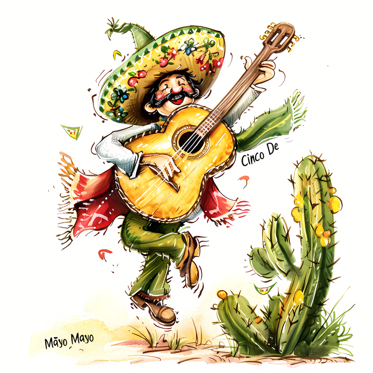 Cinco De Mayo, mexická, gitara PNGCinco De Mayo, mexická, gitara PNG  