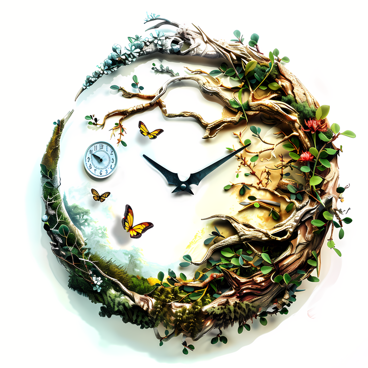 Nature Clock,Tree,Leaves
