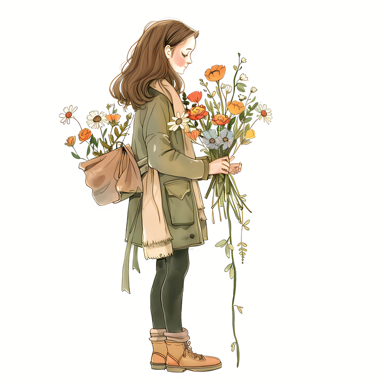 Girl,Flower,Flowers
