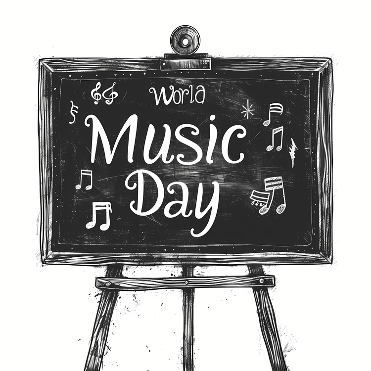 World Music Day,Music Day,Chalkboard