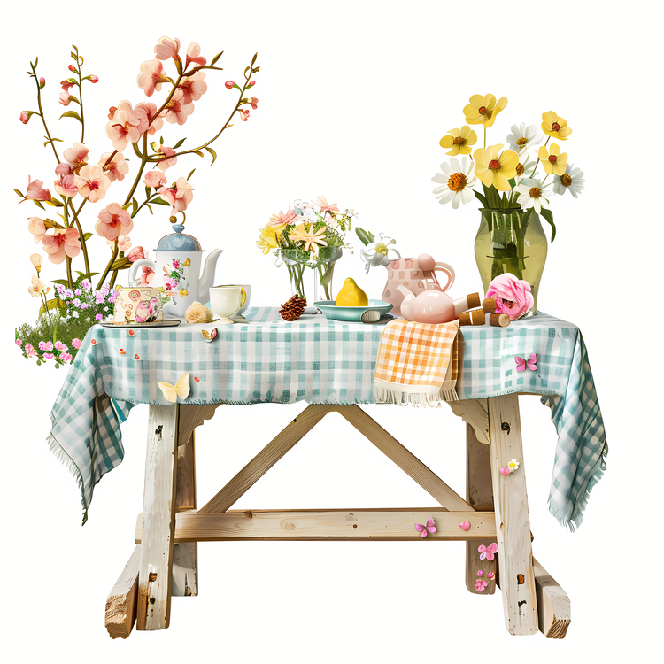 Garden Table,Flowers,Table