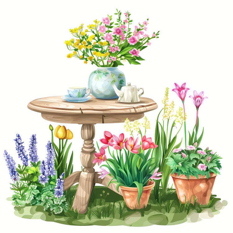Garden Table,Garden,Flower Pots