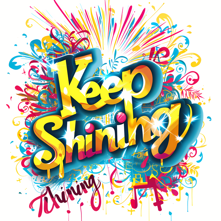 Keep Shining,Colorful,Typography
