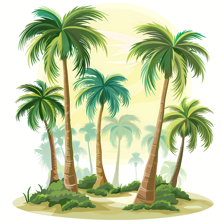 Beach Background,Palm Trees,Tropical Island