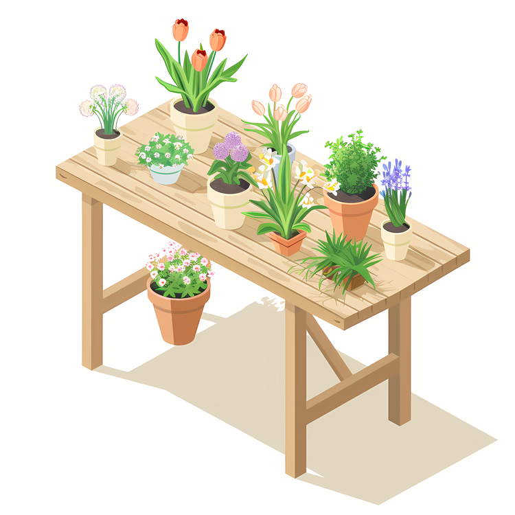 Garden Table,Plants,Greenery