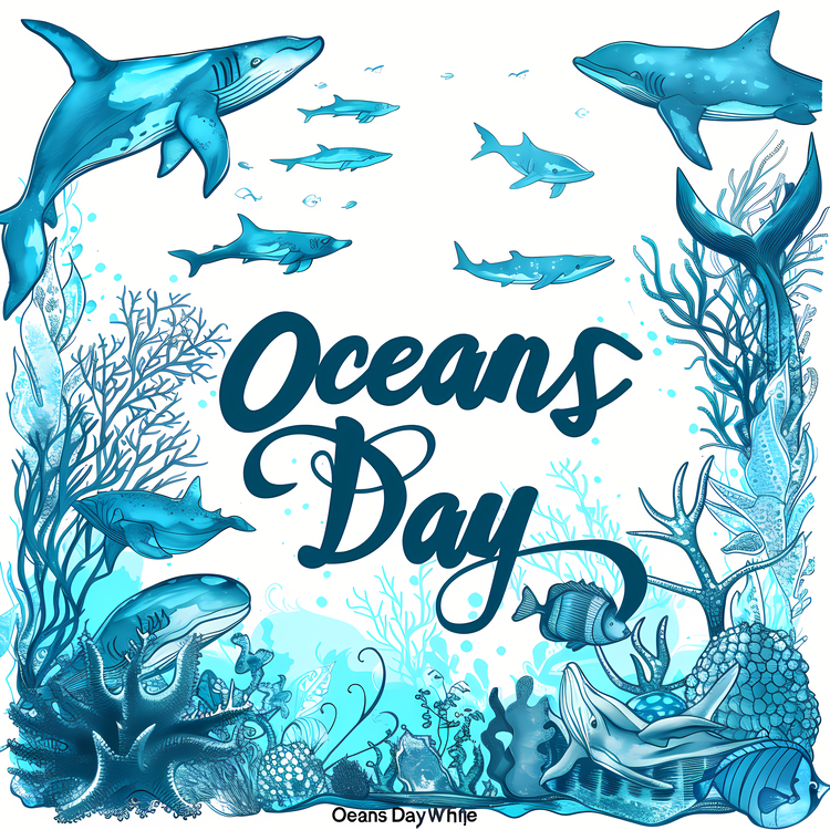 World Oceans Day,Blue Ocean With Fish,Underwater World