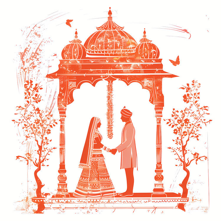 Hindu Wedding,Indian Bride And Groom,Wedding In India
