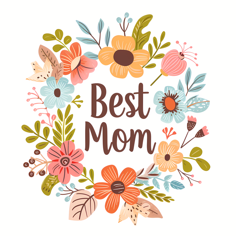 Best Mom,Flower,Vintage