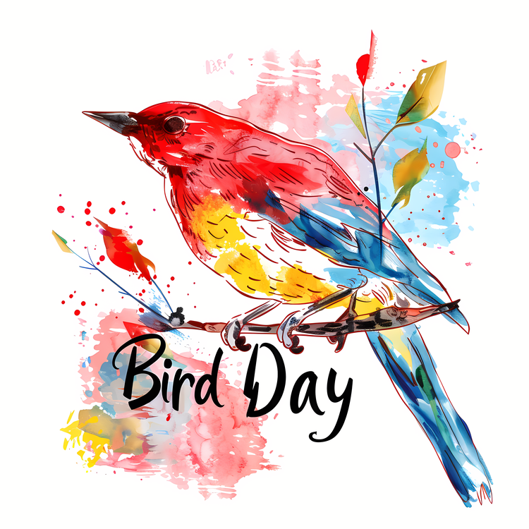 Bird Day,Watercolor,Colorful