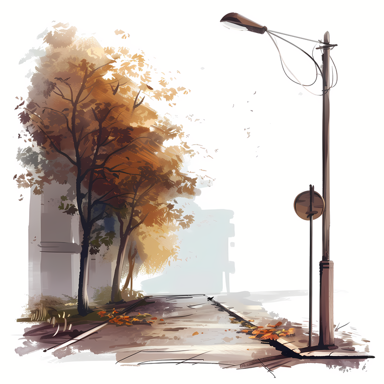 Street Road,Parkway,Autumn Leaves