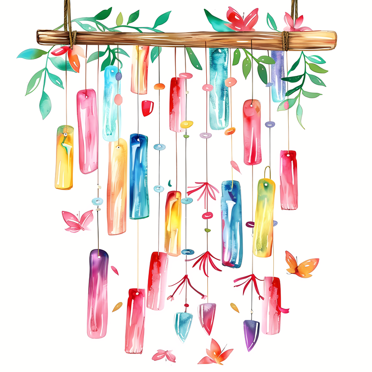Wind Chimes,Watercolor,String