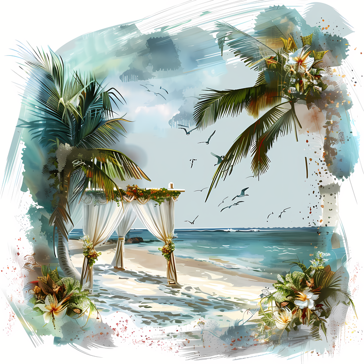 Beach Wedding,Img,Watercolor