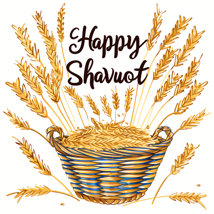 Happy Shavuot,Basket,Wheat