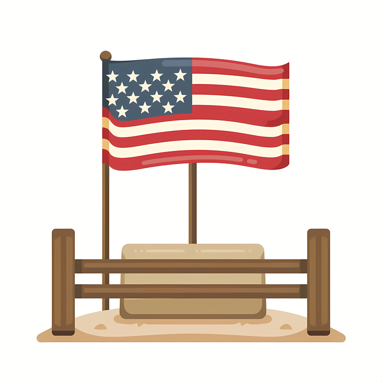 Memorial Day,American Flag,Wooden Fence
