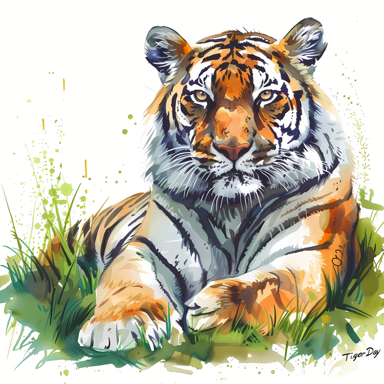 International Tiger Day,Tiger,Watercolor