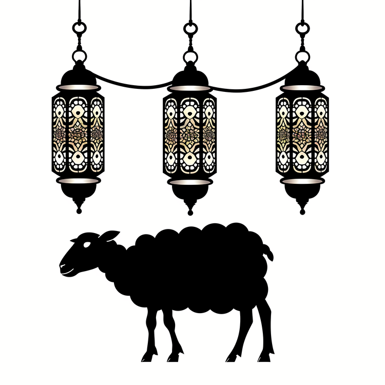 Eid Al Adha,Sheep,Black And White