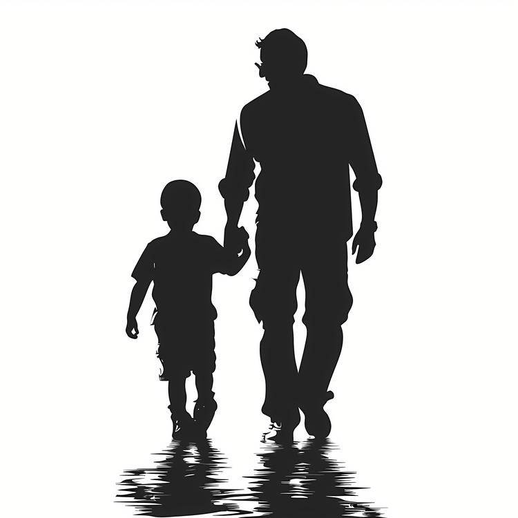 Fathers Day,Father And Son Silhouette,Father And Child