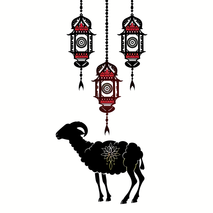 Eid Al Adha,Black Sheep,Silhouette Of A Sheep