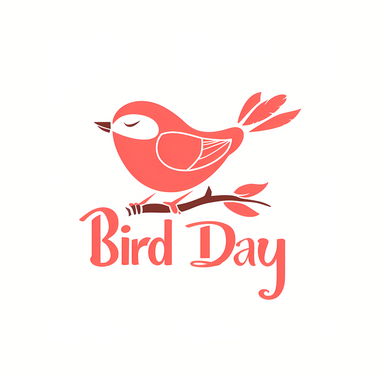 Bird Day,Red Bird Logo,Fluffy Bird
