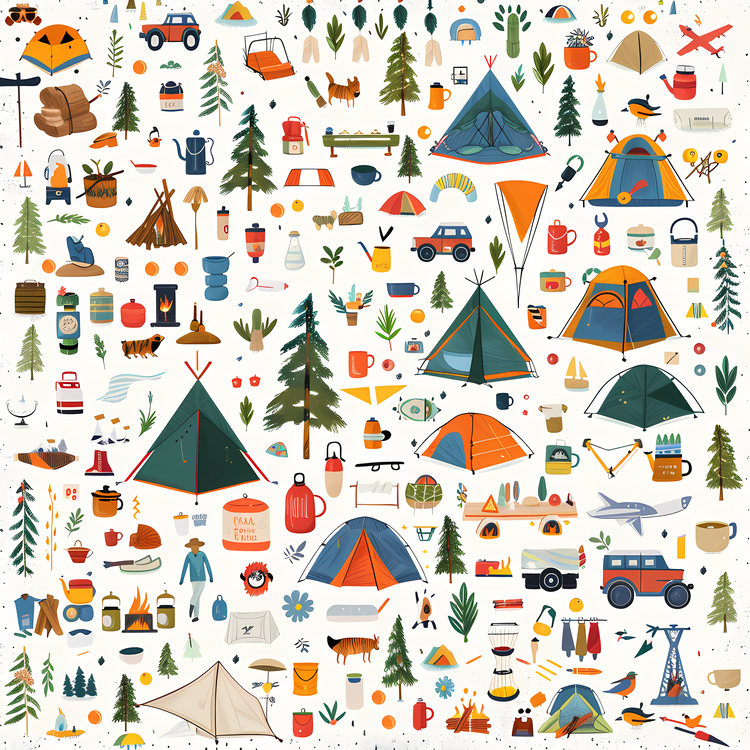 Summer Camping Background,Camping,Tents