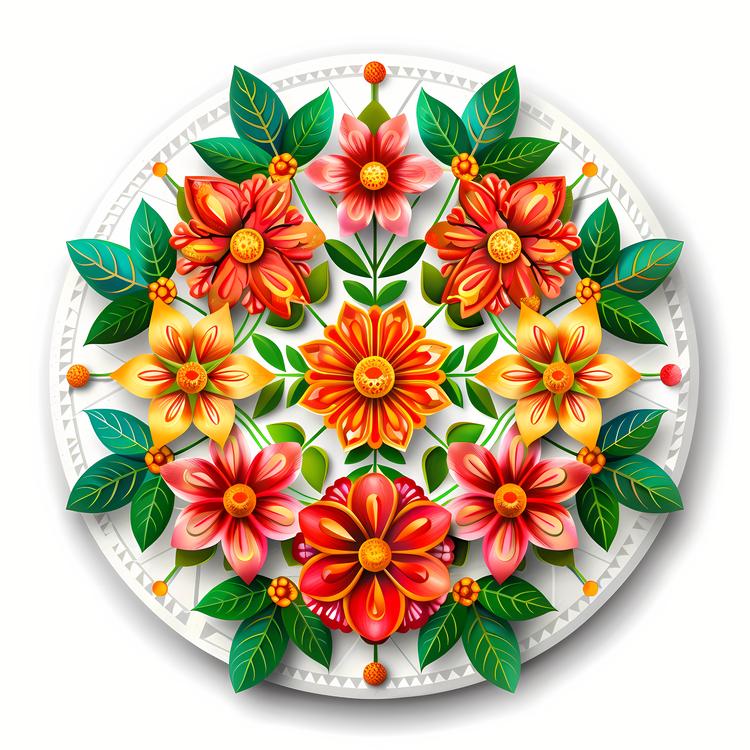 Onam Athapookalam,Flower Design,Intricate