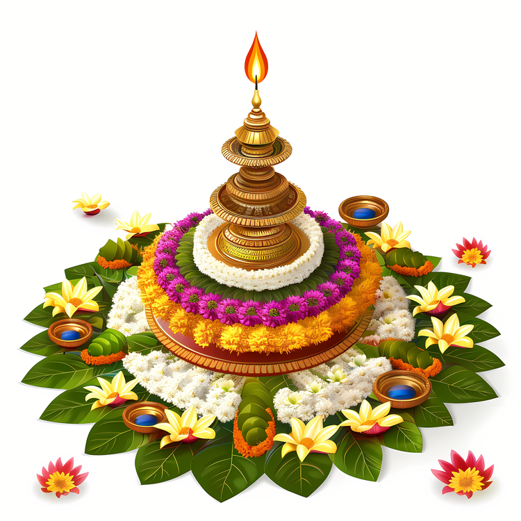 Onam Athapookalam,Traditional,Floral Arrangement