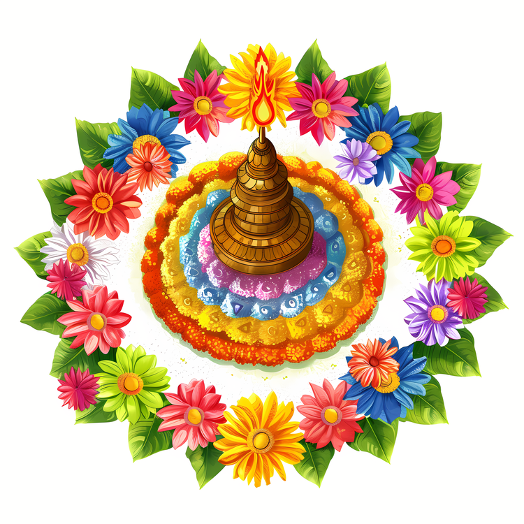 Onam Athapookalam,Colorful,Floral
