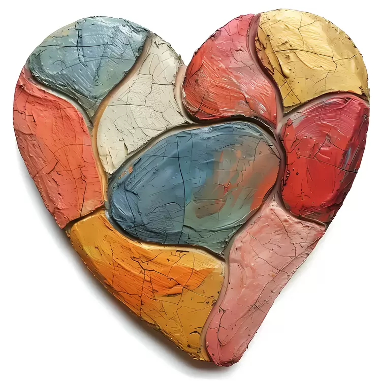 Colorful Mosaic Heart Art
