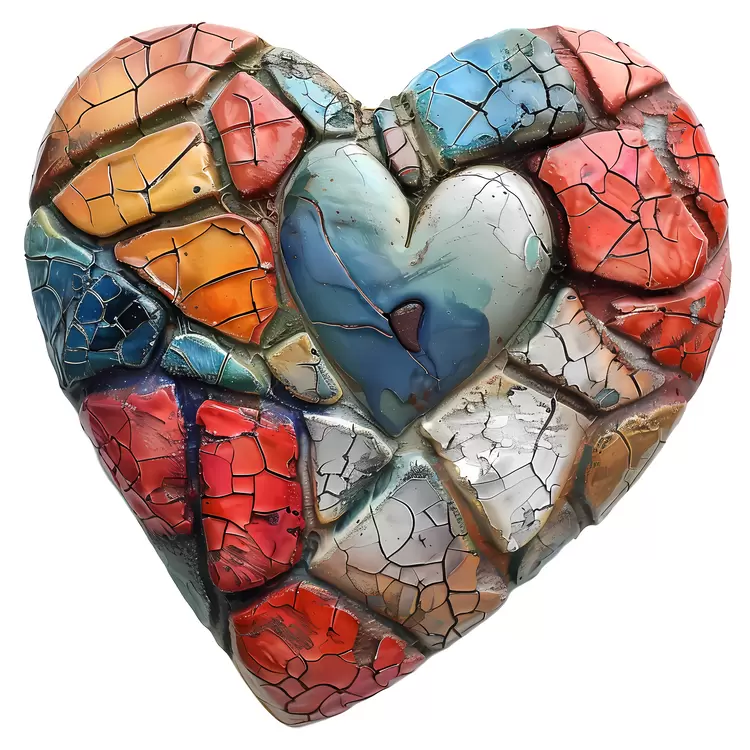Colorful Mosaic Heart Art
