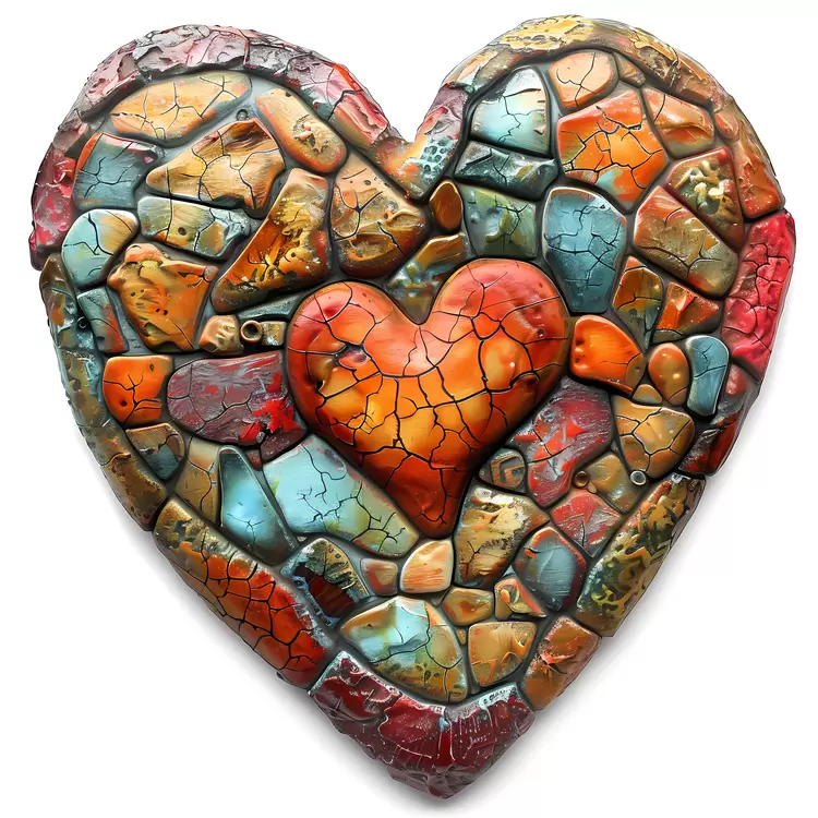 Colorful Mosaic Heart Art