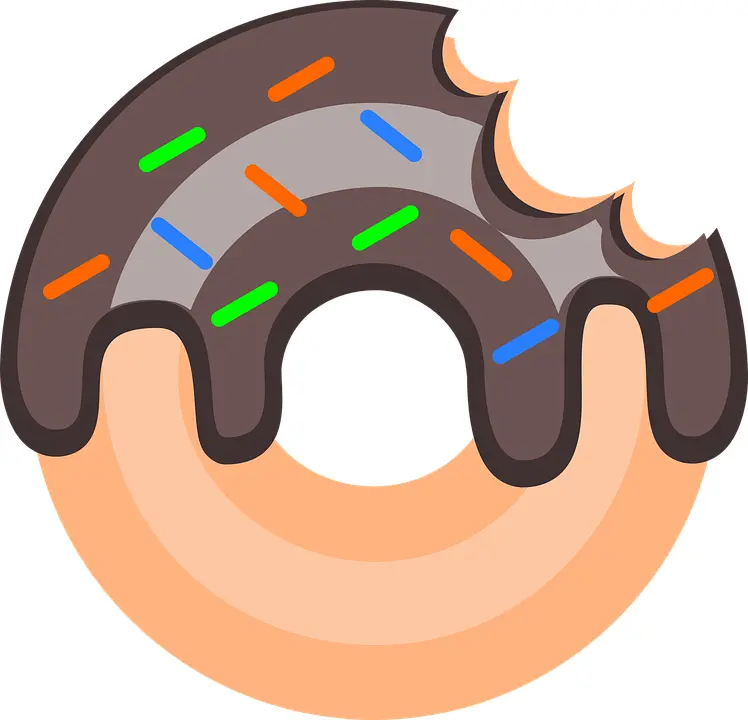 Chocolate Donut with Sprinkles and a Bite