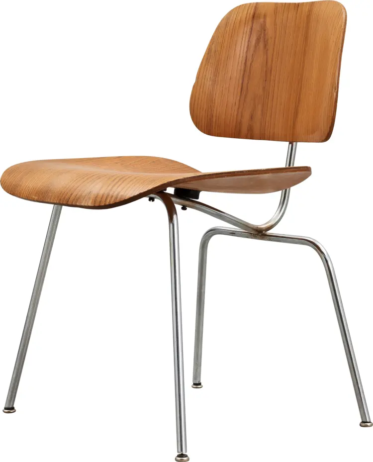 Classic Wooden Chair with Metal Legs