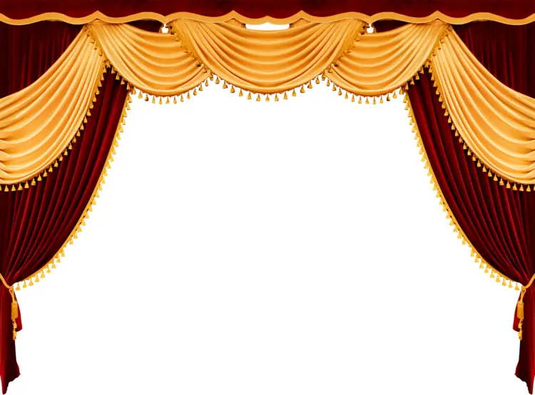 Red and Gold Theater Curtain for Stage Performance