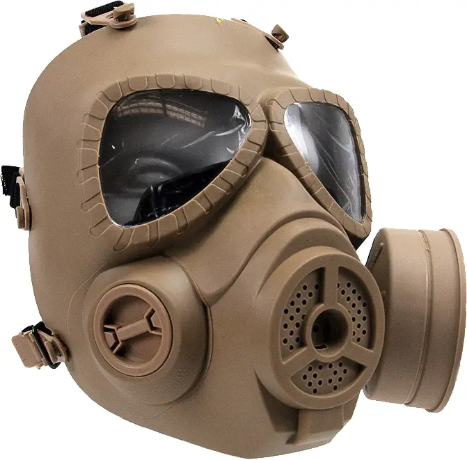 Tan Gas Mask with Side Filter