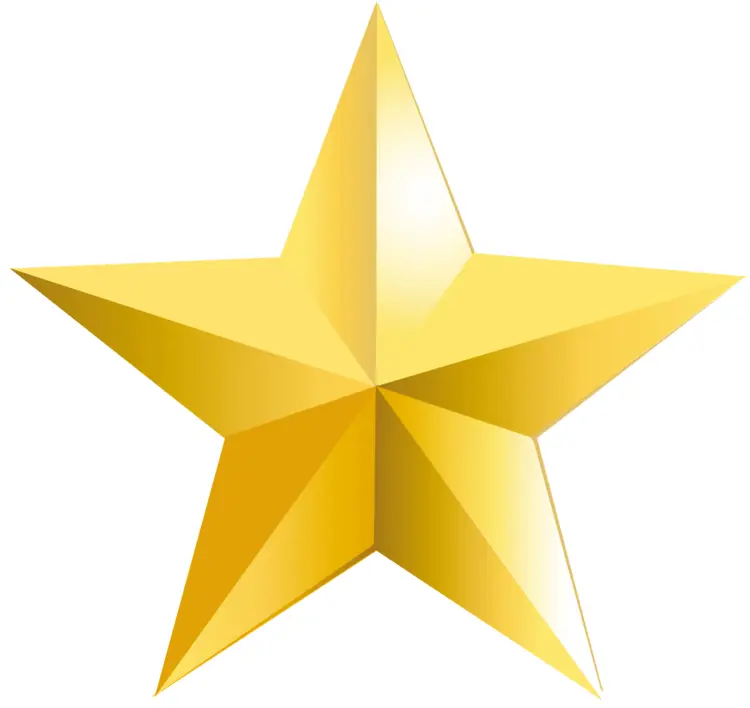 Shiny Golden Five-pointed Star