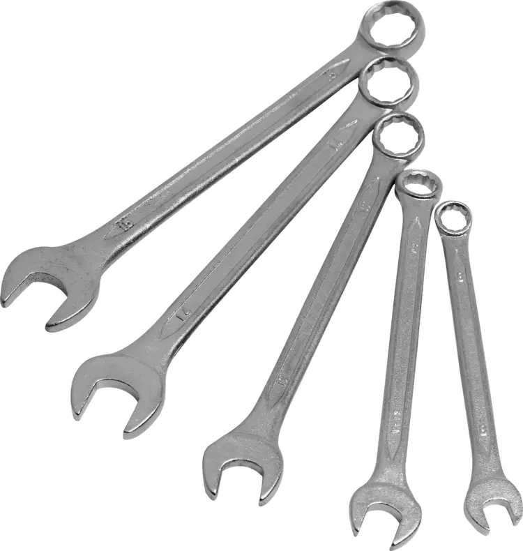 Set of Combination Wrenches for Various Sizes
