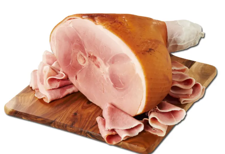 Sliced Ham on Wooden Board