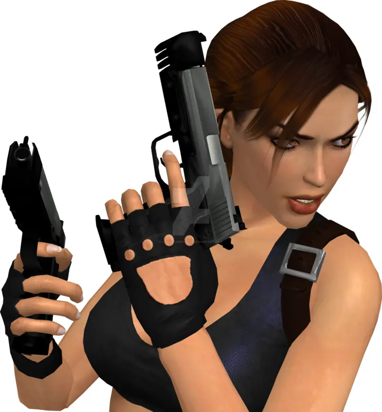 Action Female Character with Dual Guns