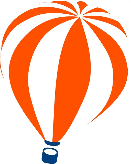 Orange and White Striped Hot Air Balloon